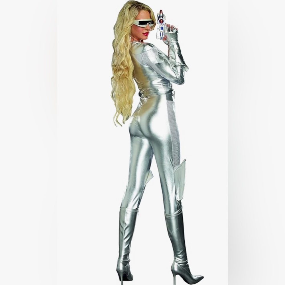 Dreamgirl Metallic Silver Space Jumpsuit XL “Space Wars” Costume